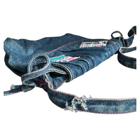 Vintage Denim Purse with Cartoon Comic Patches - Picture 9 of 10